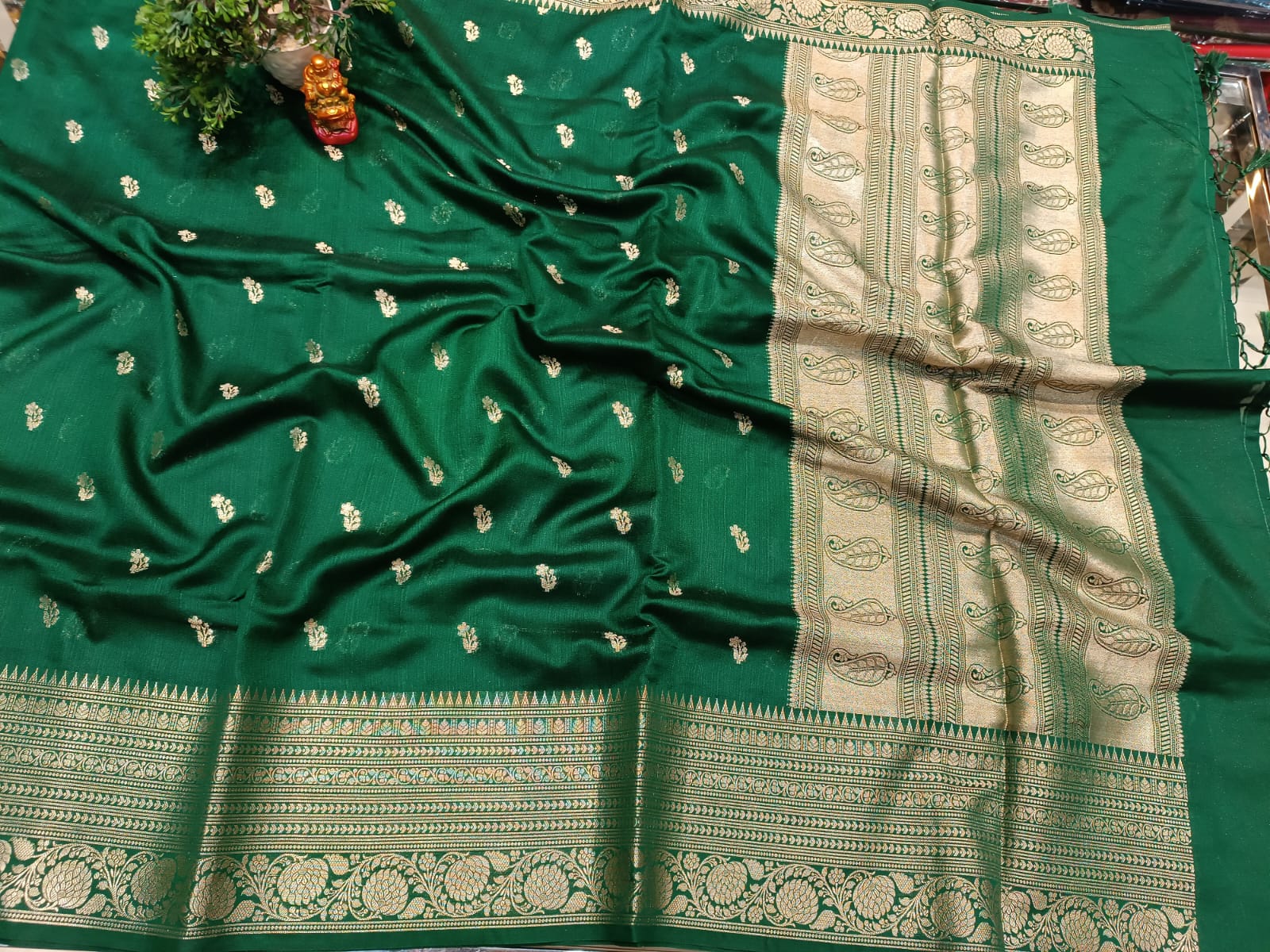 Semi Tussar Silk Saree | Banarasi Handwoven Saree from Varanasi