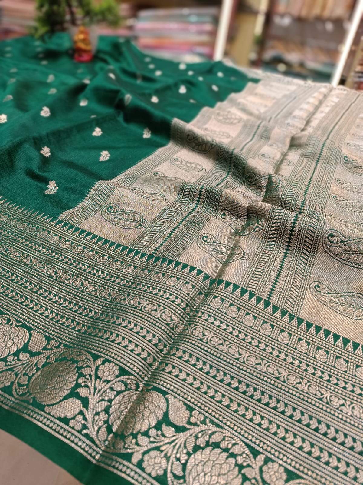 Semi Tussar Silk Saree | Banarasi Handwoven Saree from Varanasi