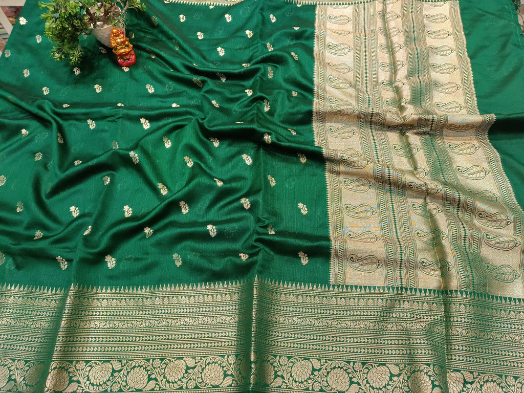 Semi Tussar Silk Saree | Banarasi Handwoven Saree from Varanasi