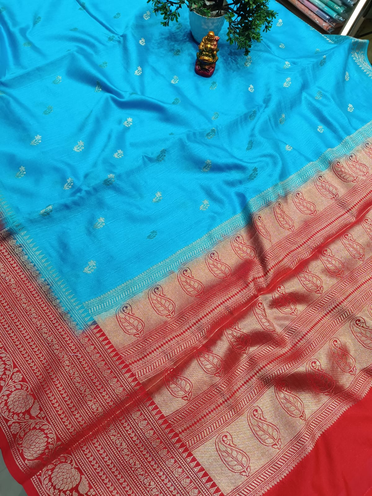 Semi Tussar Silk Saree | Banarasi Handwoven Saree from Varanasi