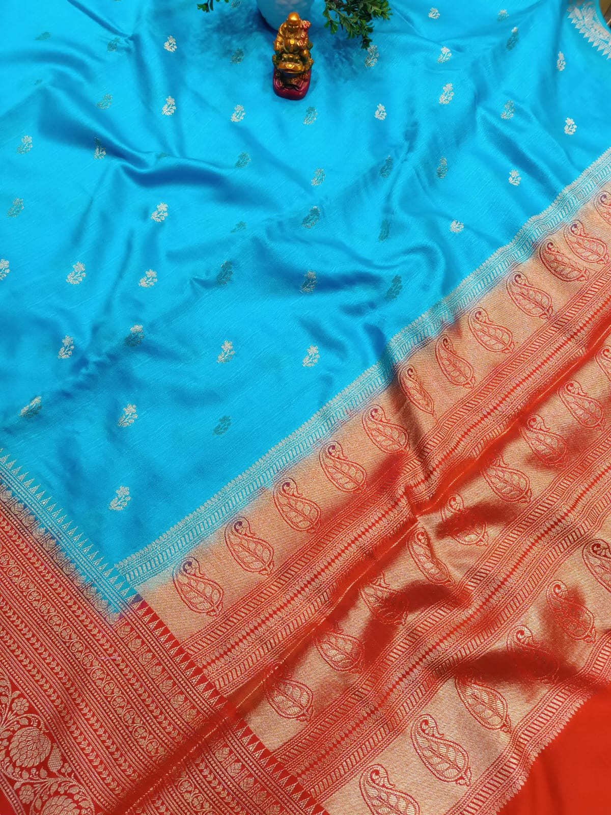 Semi Tussar Silk Saree | Banarasi Handwoven Saree from Varanasi
