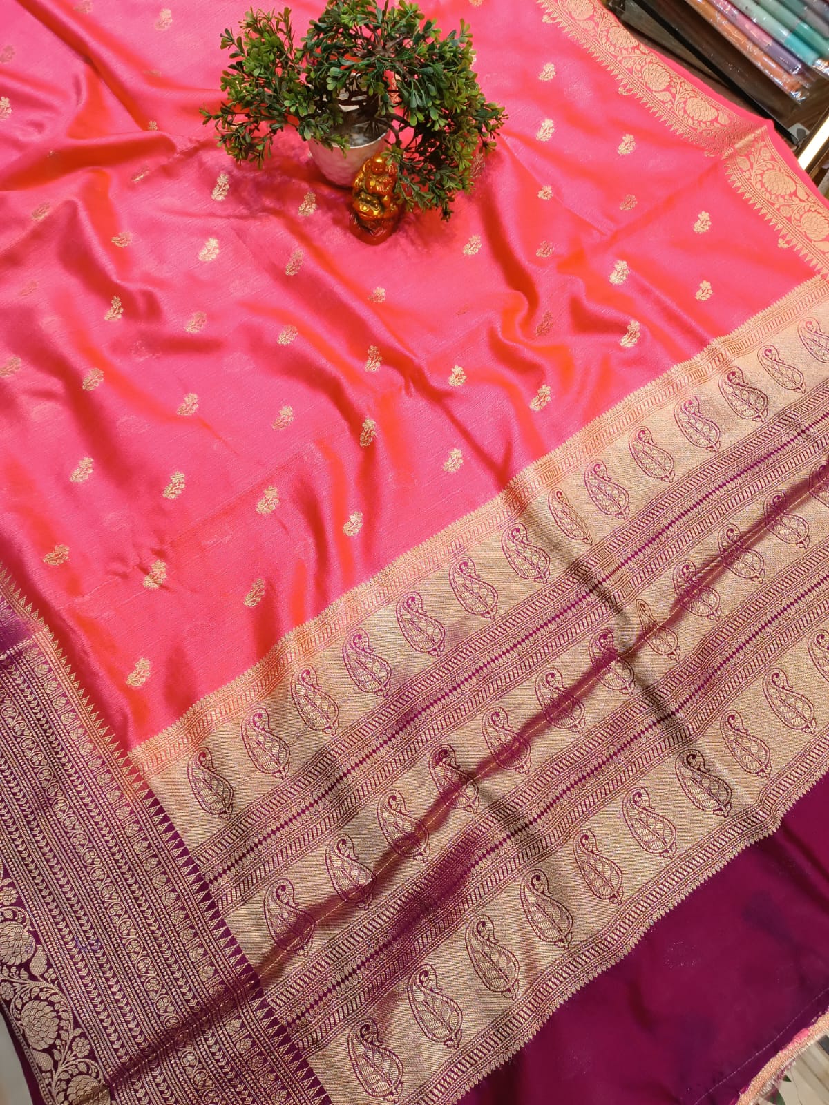 Semi Tussar Silk Saree | Banarasi Handwoven Saree from Varanasi