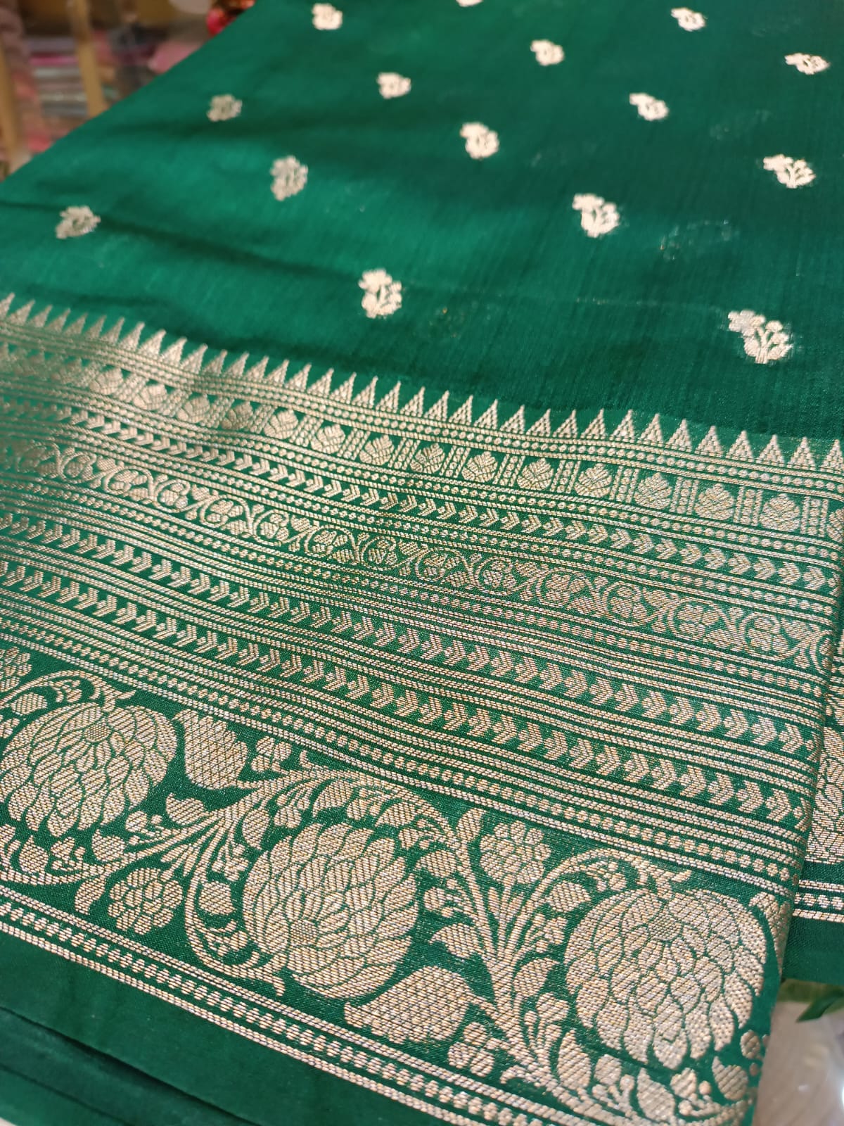 Semi Tussar Silk Saree | Banarasi Handwoven Saree from Varanasi