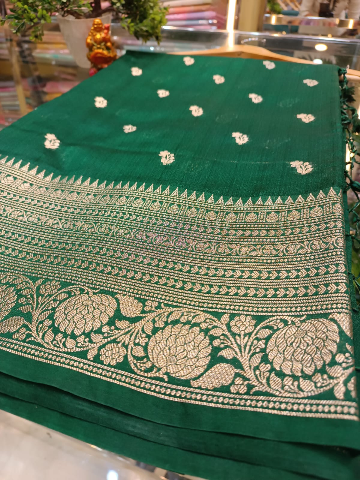 Semi Tussar Silk Saree | Banarasi Handwoven Saree from Varanasi