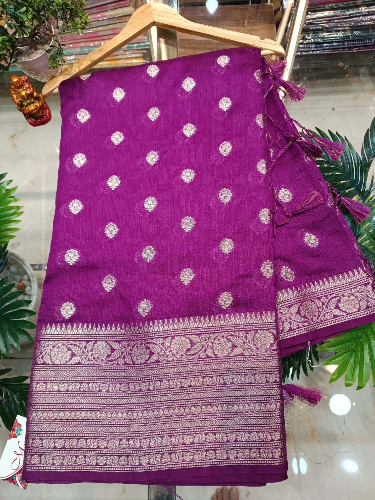Semi Tussar Silk Saree | Banarasi Handwoven Saree from Varanasi