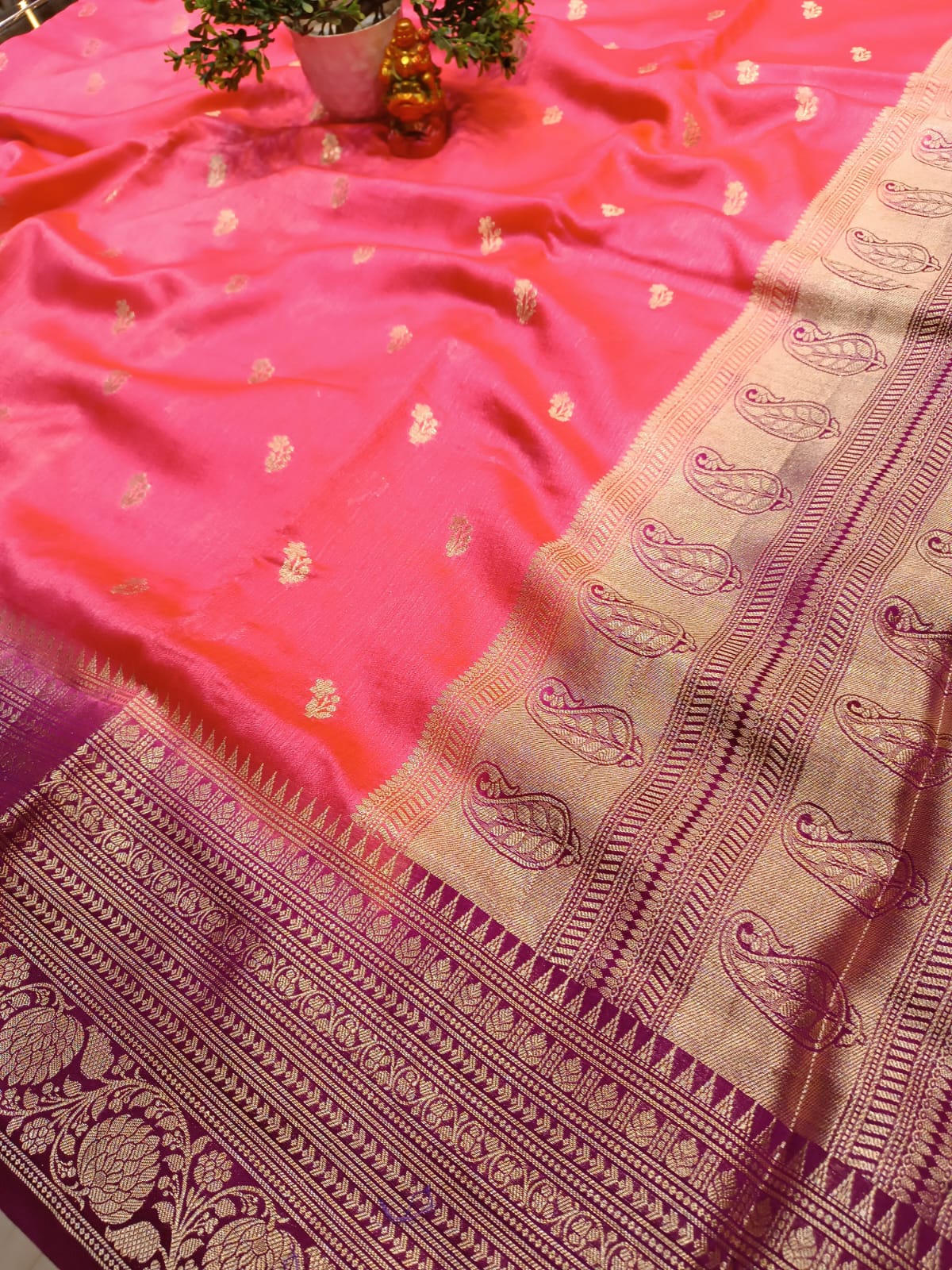 Semi Tussar Silk Saree | Banarasi Handwoven Saree from Varanasi