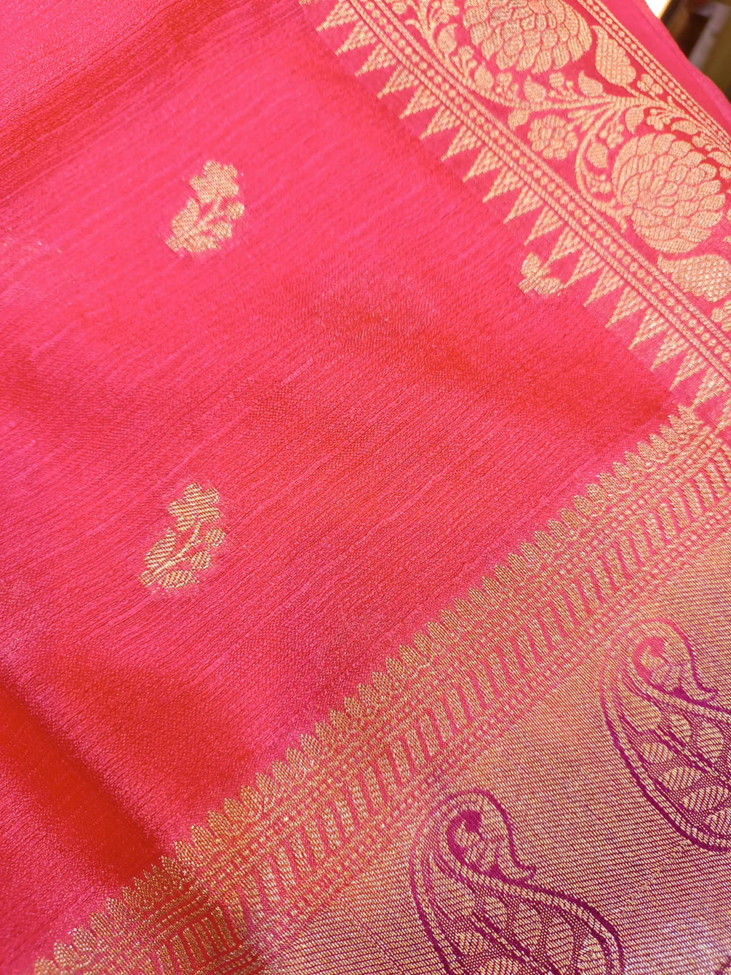 Semi Tussar Silk Saree | Banarasi Handwoven Saree from Varanasi