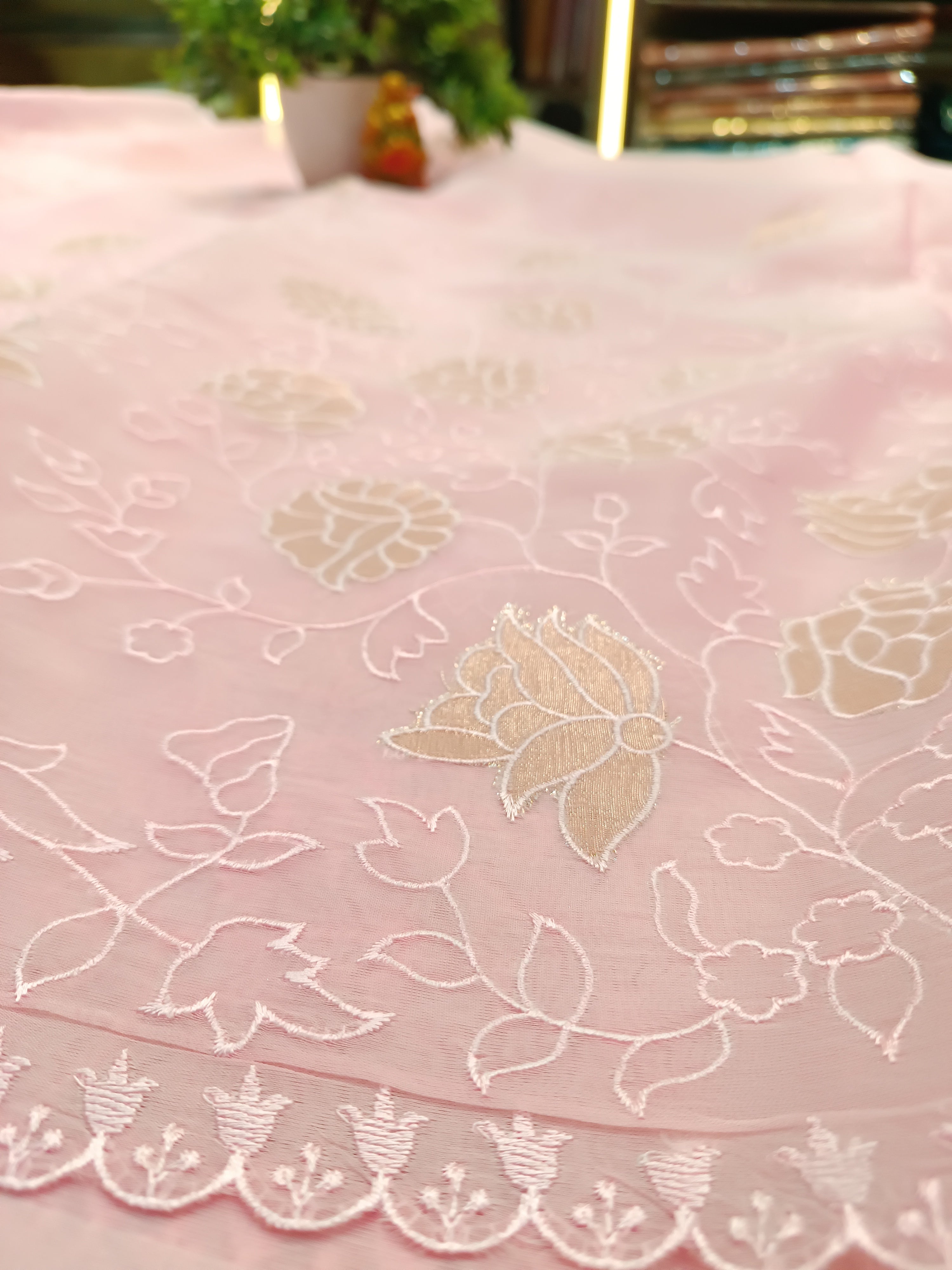 Floral Organza Saree | Banarasi Handwoven Organza Saree from Varanasi