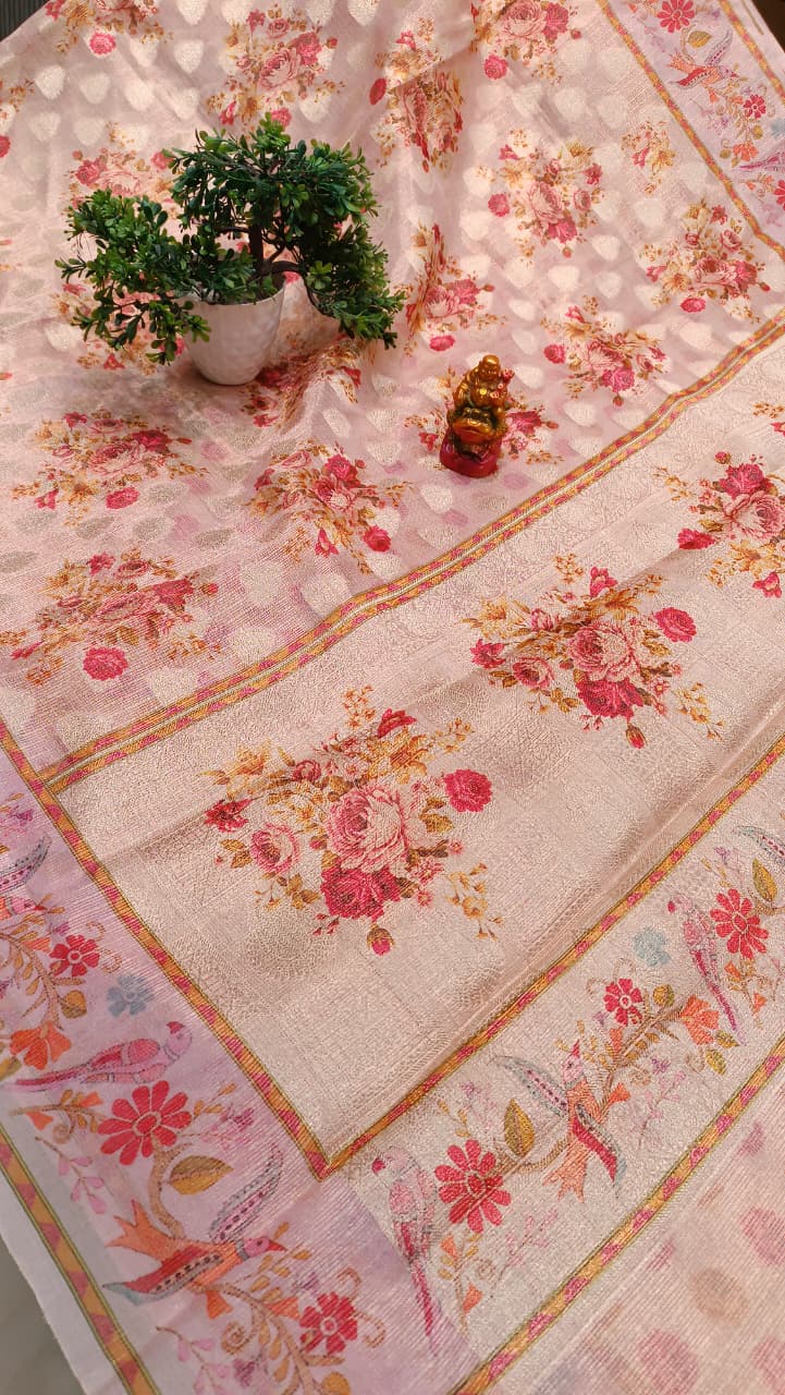 Digital Print Kota Tissue Saree | Manglam Banaras Varanasi