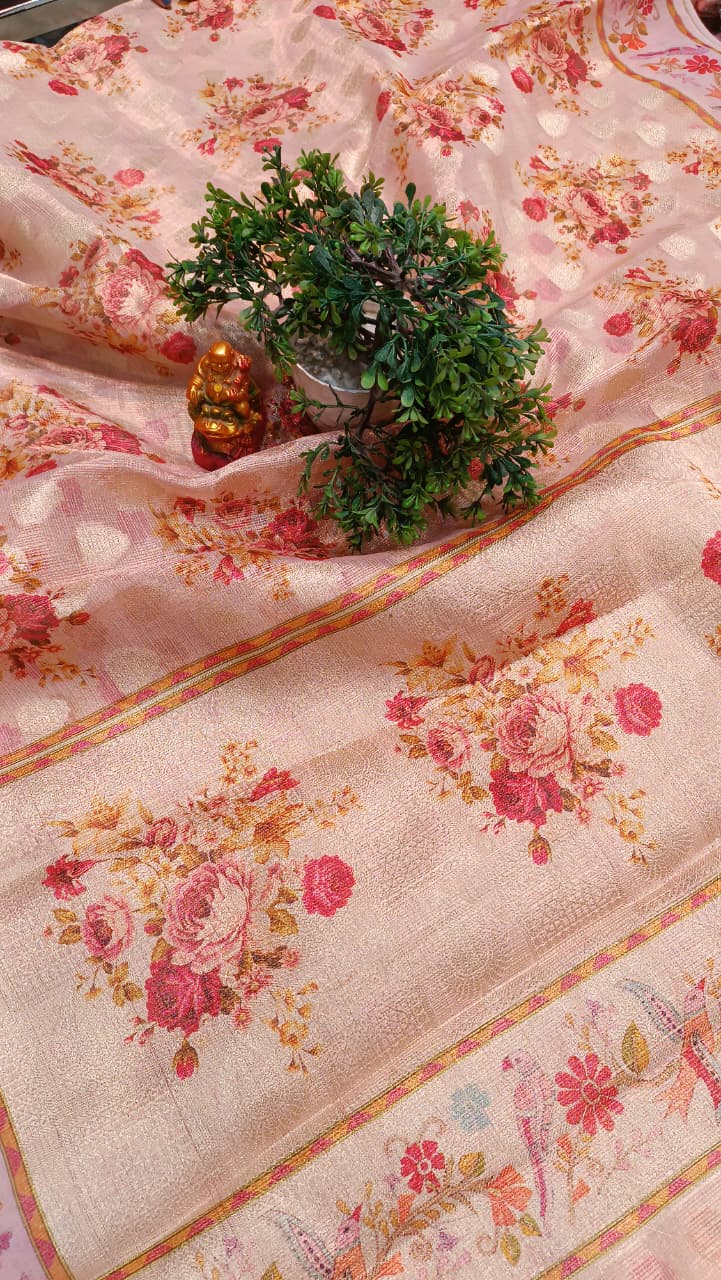Digital Print Kota Tissue Saree | Manglam Banaras Varanasi