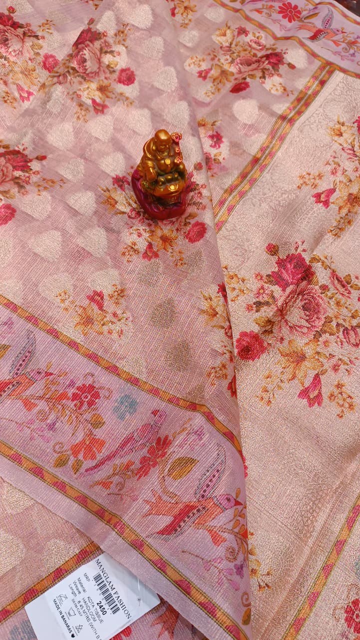 Digital Print Kota Tissue Saree | Manglam Banaras Varanasi