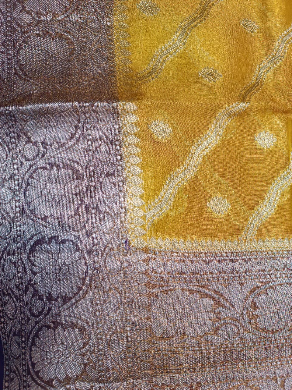 Leheriya Tissue Silk Saree with Booti | Festive Saree from Varanasi — Manglam Banaras