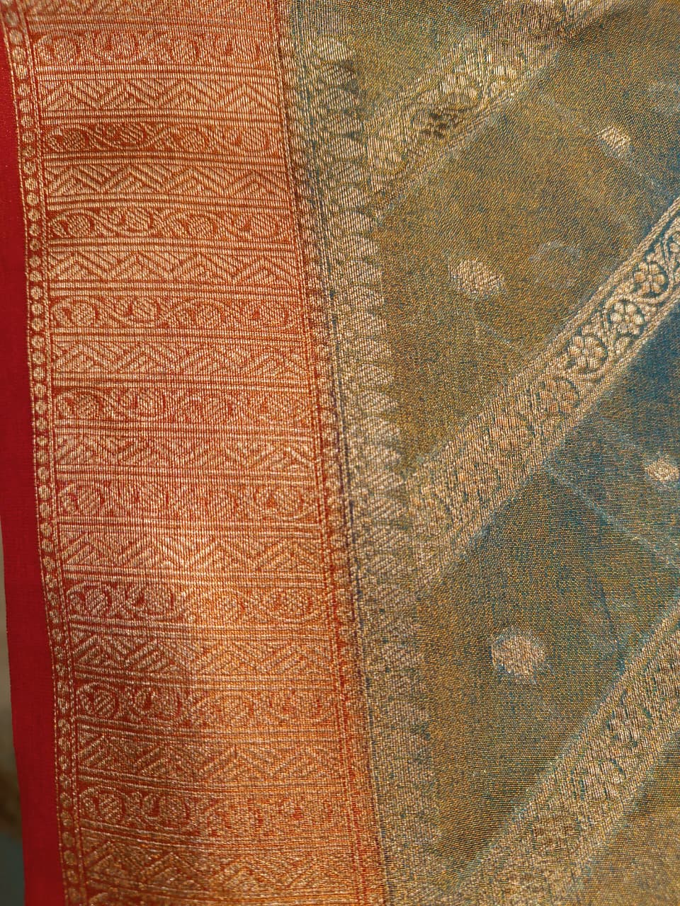Leheriya Pattern Tissue Silk Saree with Booti | Festive Saree — Manglam Banaras Varanasi