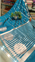Blue Mango Silk Saree with Zari Weaving | Manglam Banaras Varanasi