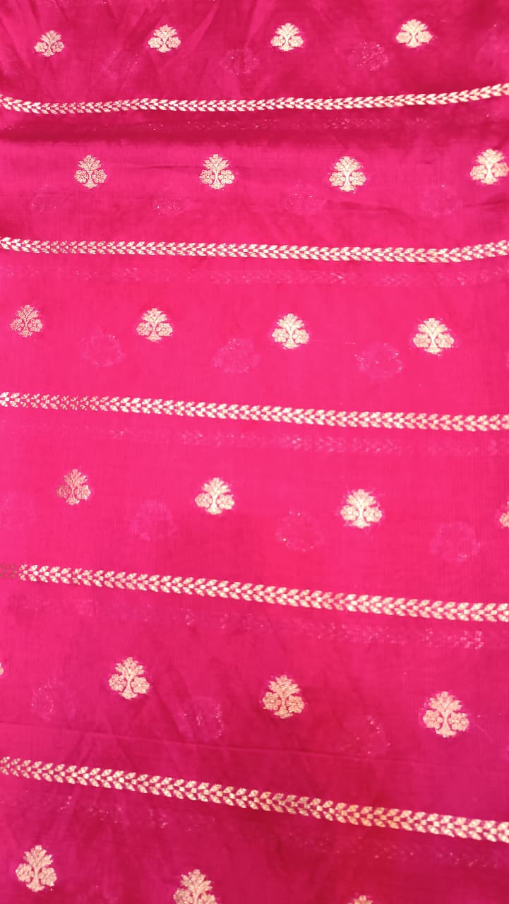 Pink Mango Silk Saree with Zari Weaving | Manglam Banaras Varanasi
