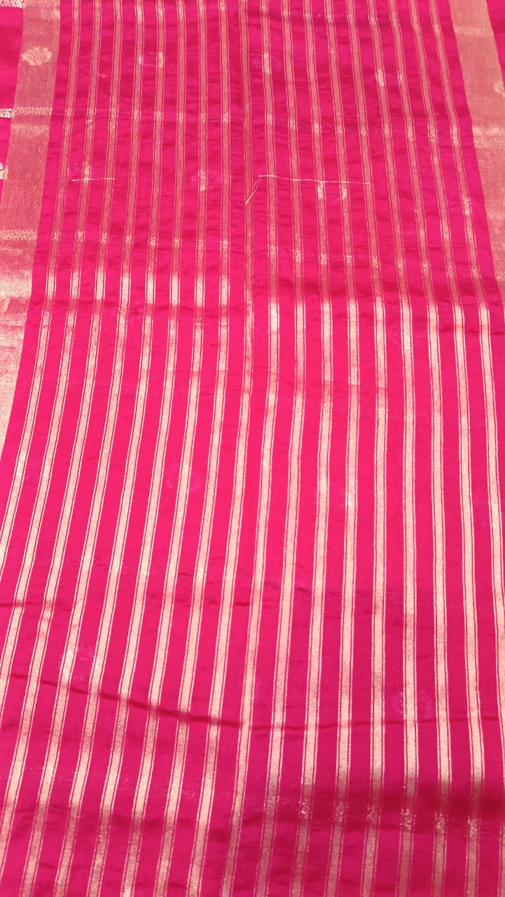 Pink Mango Silk Zari Saree | Festive & Wedding Wear — Manglam Banaras Varanasi