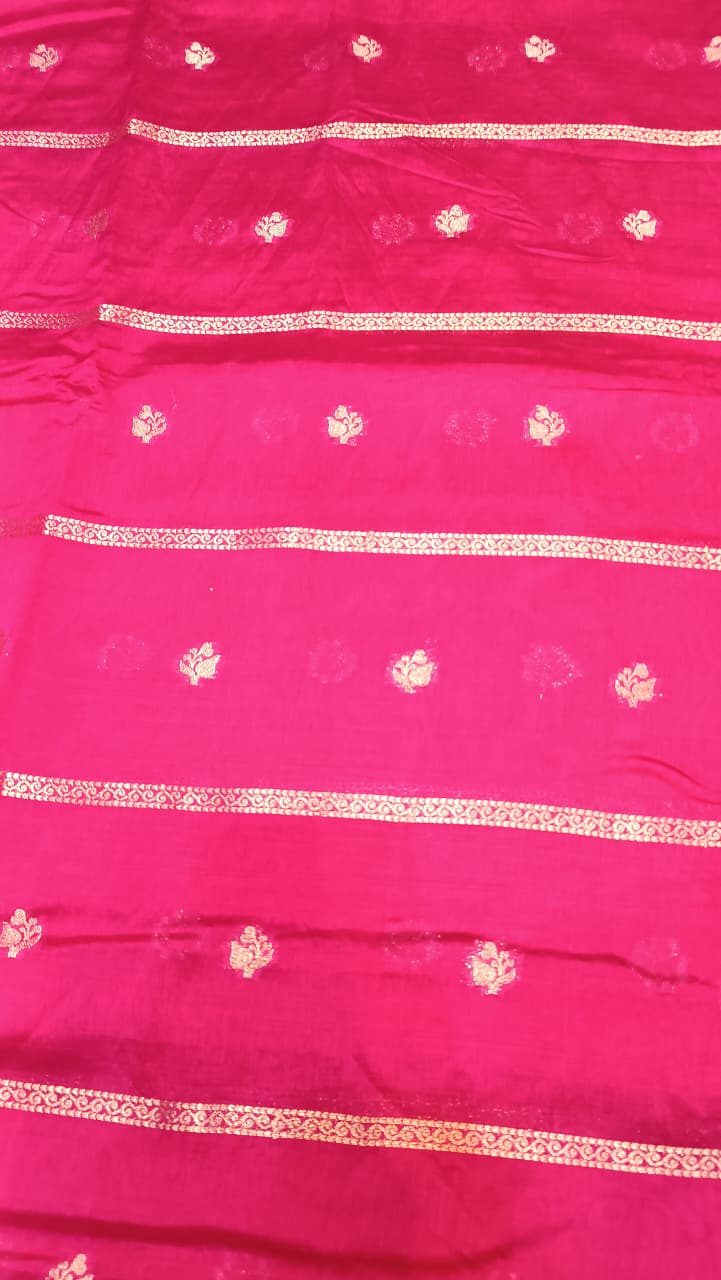 Pink Mango Silk Zari Saree | Festive & Wedding Wear — Manglam Banaras Varanasi