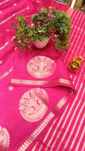 Pink Mango Silk Zari Saree | Festive & Wedding Wear — Manglam Banaras Varanasi