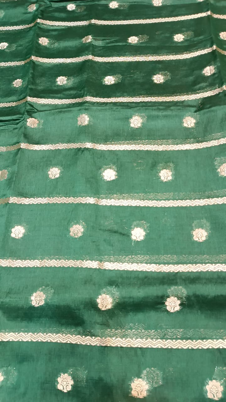 Green Mango Silk Zari Saree | Premium Festive Wear — Manglam Banaras Varanasi