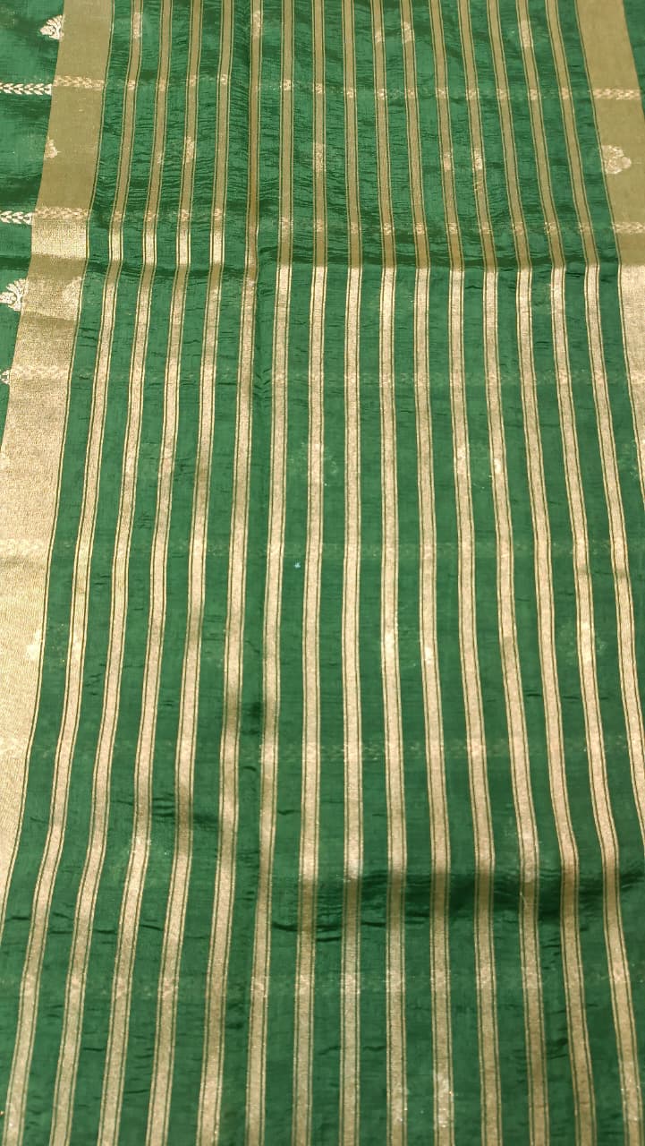 Emerald Green Mango Silk Saree with Zari | New Collection — Manglam Banaras Varanasi