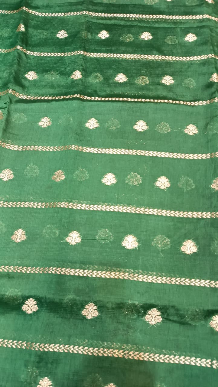 Emerald Green Mango Silk Saree with Zari | New Collection — Manglam Banaras Varanasi