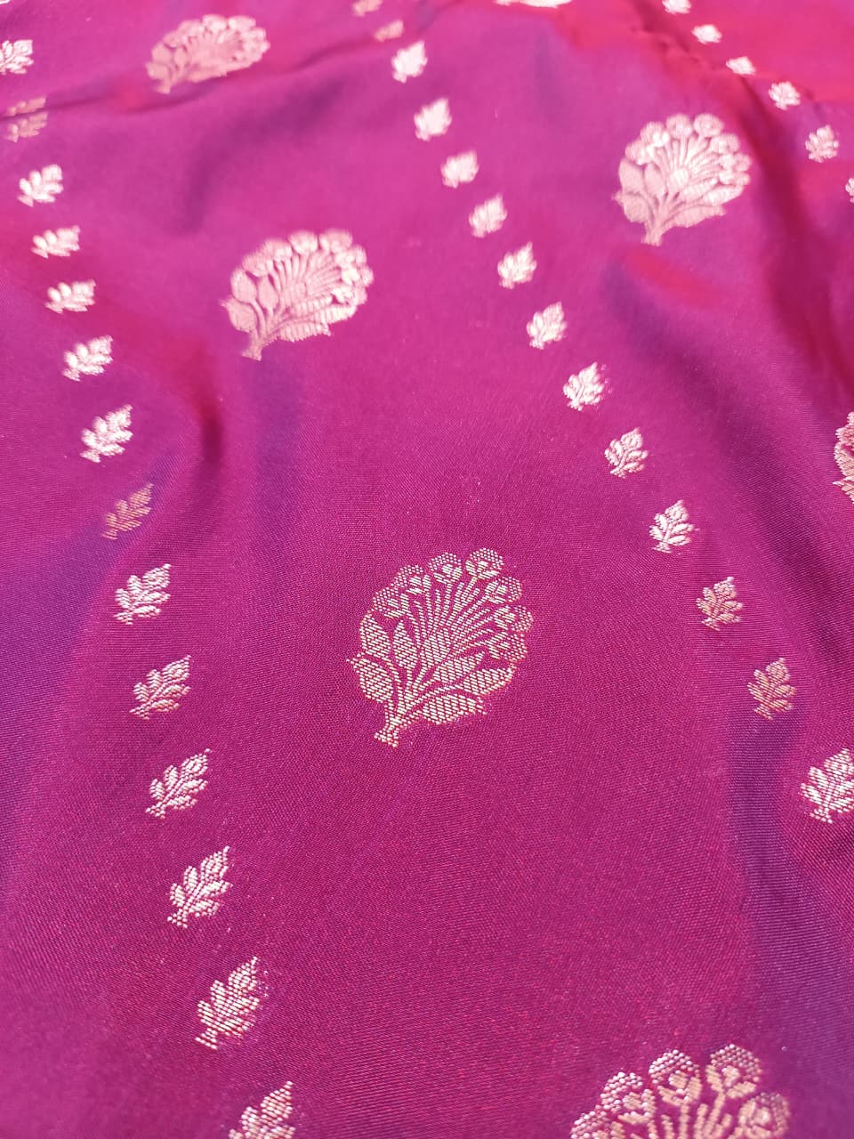 Lavender Banarasi Katan Silk Saree with Silver Zari Heavy Aanchal