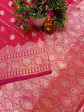 Red Banarasi Silk Saree with Golden Zari Heavy Aanchal