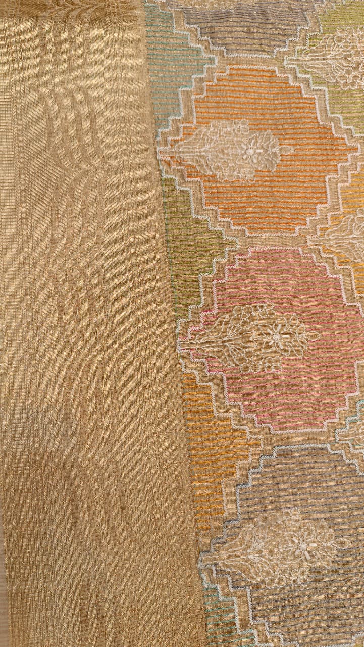 Banarasi  Indira Kota Tissue Saree | Embroidery Collection — Manglam Banaras