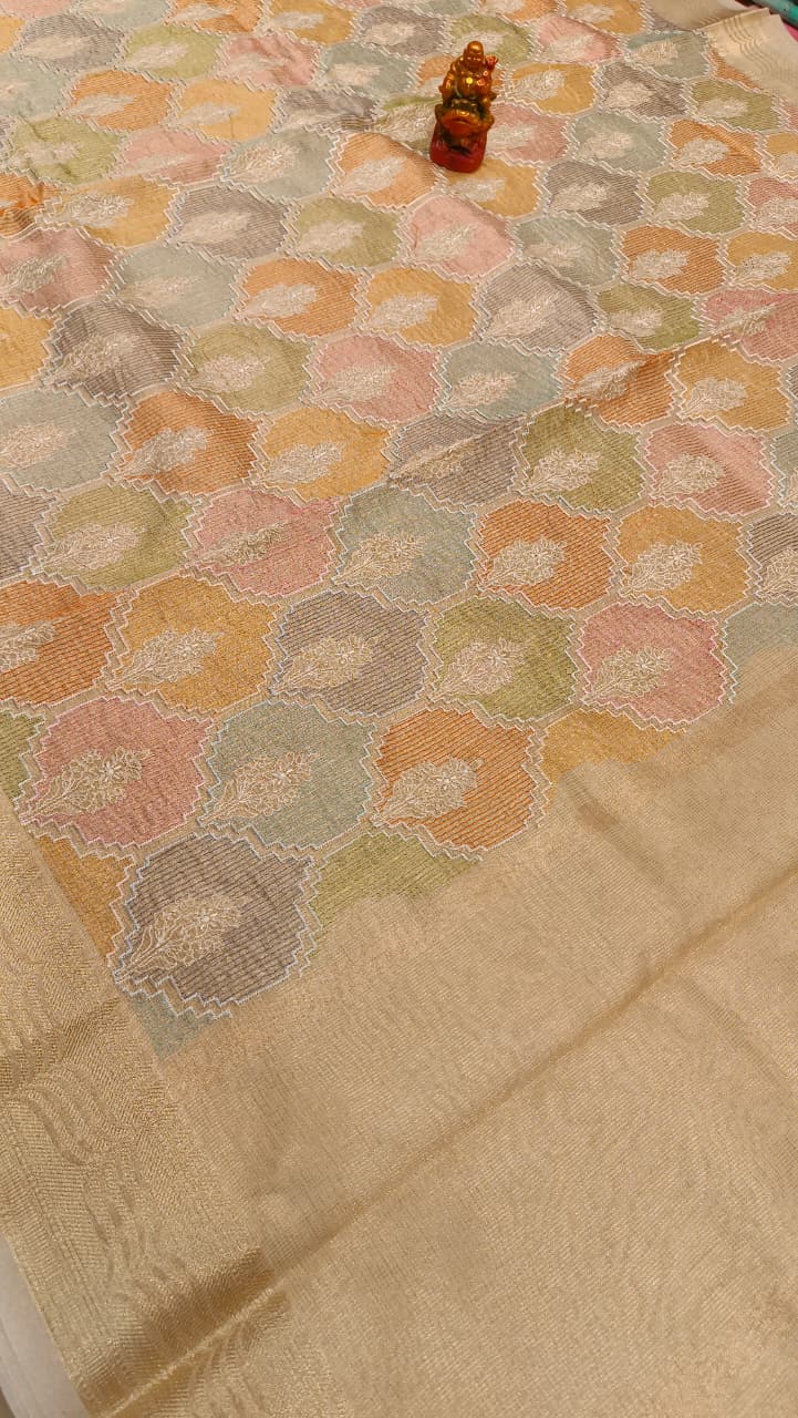 Banarasi  Indira Kota Tissue Saree | Embroidery Collection — Manglam Banaras