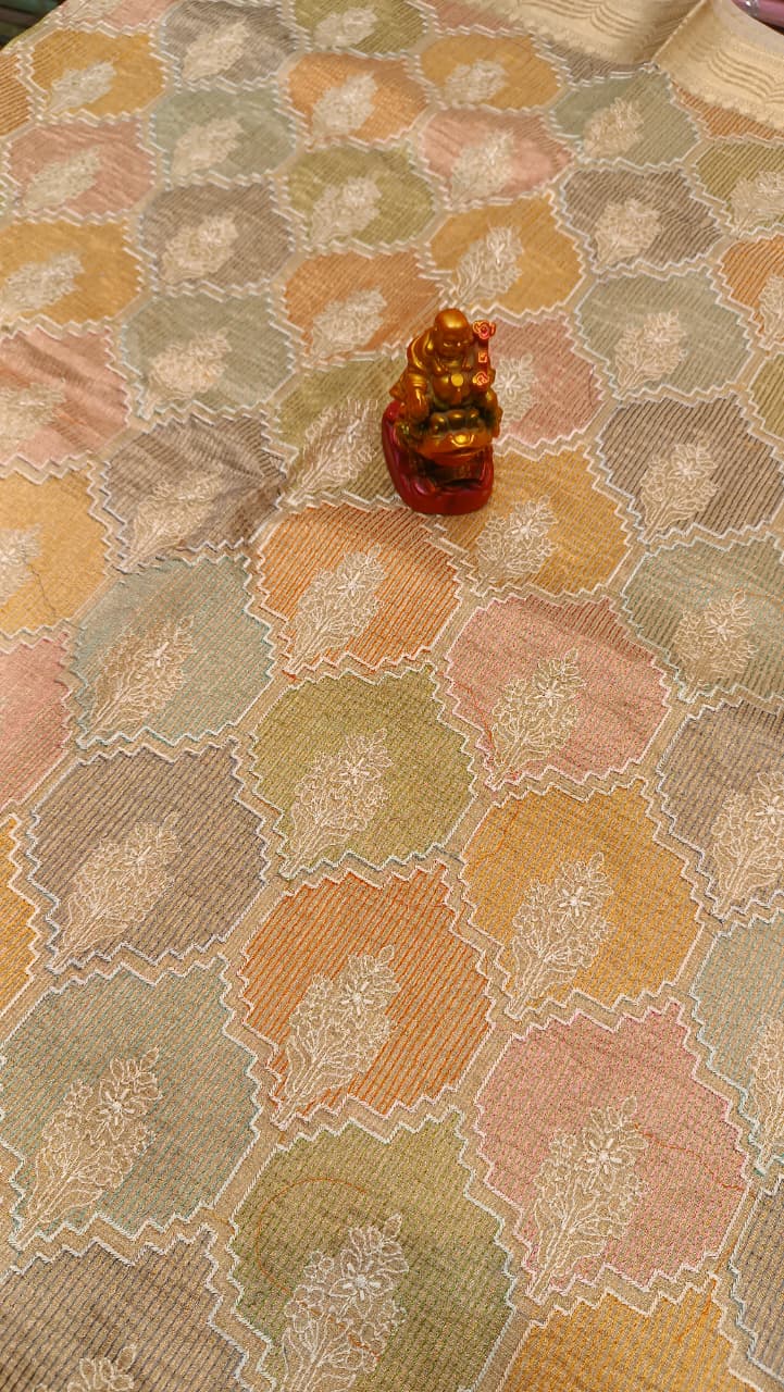 Banarasi  Indira Kota Tissue Saree | Embroidery Collection — Manglam Banaras