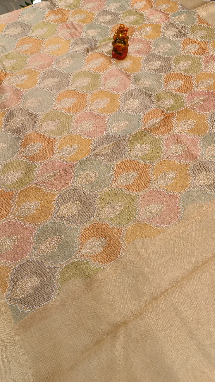 Banarasi  Indira Kota Tissue Saree | Embroidery Collection — Manglam Banaras